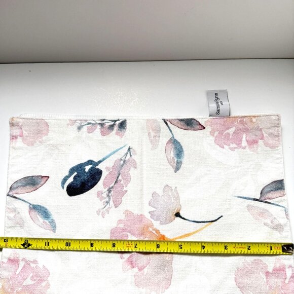 Samantha Pynn Home Floral Cotton Placemats Set Of 4 Soft Pink White Watercolor - Picture 3 of 12